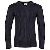 Fort Men's 120v V-Neck Combat Jumper, Navy, M