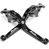 for Aprilia RSV4 FACTORY/RSV4-R/RR/RF 2009-2021 Motorbike CNC Aluminum Adjustable Folding Brakes Clutch Levers RSV4 Hand Brake Lever (Black)