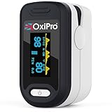 OxiPro OX2 - CE Certified - MHRA Registered Pulse Oximeter/Blood Oxygen Monitor - Finger Oxygen Saturation Monitor/SATS Monitor SpO2 - UK Approved Medical Device