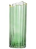 PEPAXON Tall Glass Vase for Flower Vase Heavy Large Cylinder Vase Home Decoration Green12x30cm
