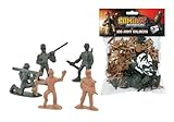 RYYN 100 Piece Plastic Toy Soldiers, Traditional Green and Brown Army Men Soldier Figures with Battlefield Accessorie
