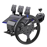 PXN V99 PC Steering Wheel, 3.2 Nm Force Feedback Gaming Steering Wheel and Pedals with Shifter, Compatible with Xbox One, Xbox Series X/S, PC, PS4