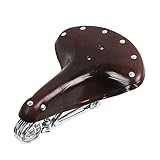 Vintage Classic Genuine LEATHER Retro Fit All Bicycle Cycling Springs Bike Seat (Brown)