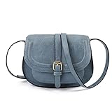 AFKOMST Crossbody Bag for Women Small Satchel and Shoulder Bag Vintage Saddle Handbags Vegan Leather