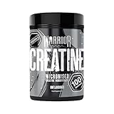 Warrior Creatine Monohydrate Powder 500g - Pure Micronised Creatine Powder Supplement - 100 Servings - Vegan - for Men & Women - Pre & Post Workout Strength, Muscle Growth & Recovery (Unflavoured)