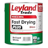 Leyland Trade – Wood & Metal - Fast Drying Plus – Gloss - Brilliant White – Enhanced Durability – Excellent Flow & Professional Finish - 2.5L