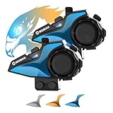 Moman Motorcycle Intercom, H2E Eagle-Like Helmet Headset Communication System with Dual Chip for Audio Multitasking HiFi/Music Sharing/FM/AI Voice (2Pack), Motorcycle-Intercom-Helmet-Headset-Headphone