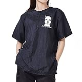 WAYUTO Short Sleeves Pet Grooming Smock with Zipper Dog Grooming Work Clothes with 2 Pockets Pet Grooming Shirt Dog Grooming Workwear for Pet Shop Men Women Schnauzer Large