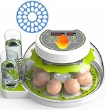 DEZHXHE Egg Incubators for Hatching Eggs with Temperature Control, Poultry Egg Incubator with Automatic Egg Turning and Humidity Display, Egg Candler Incubator for Chicken Duck Goose & Quail- Green