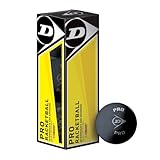 Dunlop Pro Racquetballs/Squash 57 Balls (3 Balls), Black