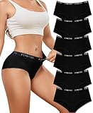 FINETOO Cotton Underwear Women Ladies Knickers Sport Belt Panties Cotton Soft Pants For Women Mid Rise Briefs Multipack 6 Pack(M)