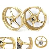 Front and Rear Wheel Rims for Triumph Daytona 675 06-12 Street Triple 675 07-12 / Daytona 675R 2011-2012 Street Triple 675R 2009-2012 Motorcycle Replacement Accessories Gold