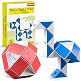 ECHOCUBE Magic Snake Cube, 2 Pack 24 Blocks Speed Cube Party Bag Fillers for Kids, Educational Twist Puzzle Toys Snake Fidget Toys Party Favours for Kids