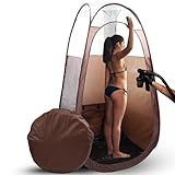 Large Spray Tan Tent – Deluxe Pop Up Tent Portable Tanning Booth with Carry Case – Clear Window for Perfect Spray Tanning – Easy Clean for Home & Salon(Brown)