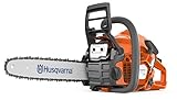 Husqvarna 130 Gas Powered Chainsaw, 38-cc 2-HP, 2-Cycle X-Torq Engine, 16 Inch Chainsaw with Automatic Oiler, For Wood Cutting and Tree Pruning