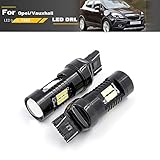 NSLUMO Led Bulbs DRL Daytime Running Light T20 7443 W21/5W For 2012-2019 Op.el Vauxhall Mokka A 2Pcs Xenon White Canbus LED DLR City Lamp Bulbs