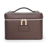 HiTotes Makeup Bag Vanity Case for Women Leather Vanity Bag Travel Toiletry Bags Makeup Organizer with Removable Divider for Daily Use