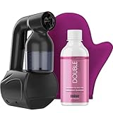 MineTan Personal Spray Tan Machine | Black At Home Tanning Kit - Lightweight, Handheld Portable Self Tanner, with 8oz Double Dark Profressional Mist & Mitt, Works With All Sunless Tanning Solutions
