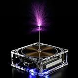 Bluetooth Music Tesla Coil Kit, 3.2 in Tesla Coil, Touchable Artificial Arc Plasma Speaker, Solid State Wireless Transmission Experiment Model Desktop Toy for Science Teaching Christmas Birthday Gift