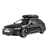 TAQCGH Scale Model Car Replica 1:18 Scale Miniature Alloy Diecast Model Vehicle For Audi RS6 Avant Static Desktop Collection Ornaments Motor Vehicles(Black)