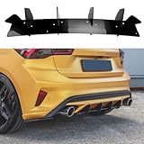 WCSMHYW Rear Bumper Diffuser for Ford Focus ST MK4 2018-2021, ABS Plastic Black Shark Fin Lip Spoiler