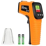 HOTUT Infrared Thermometer -50°C ~ 550°C (-58°F ~ 1022°F), Non-Contact Laser Thermometer Gun LCD Backlit Digital Display Adjustable Emissivity, for Cooking, Pizza, Oven, Refrigerator (Not for Human)