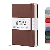 Beechmore Books Lined Journal Notebook, 5.8 x 8.3 inch, A5 160 Lined Pages, Hardcover Leather Journals for Women, Men, Writing and Notebooks for Work - 120 GSM Thick Paper, Gifts Box Included