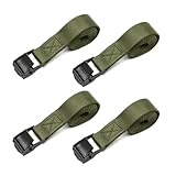 SHUBEIEUMI Tie Down Straps, 4 Pack Straps with Buckles, 2cm x 50cm Adjustable Cargo Straps, Ratchet Straps for Motorcycle, Cargo, Trucks, Trailer, Luggage - Quick Release (Army Green)