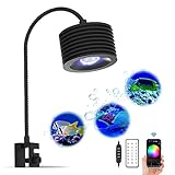 Lominie LED Fish Tank Light - Full Spectrum Dimmable Saltwater Aquarium Light with Gooseneck for Reef Coral Tanks (AS-2-0)