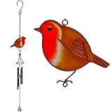 Multicolor Metal Robin Windchime - 51cm x 8cm (1 Pc.) - Eye-catching & Unique Dsign, Melodious Home Decor - Perfect Garden Addition & Revitalizing Gift Idea