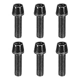 sourcing map 6pcs Bike Disc Brake Caliper Bolts M5 x 18mm Hex Bicycle MTB Disc Brake Caliper Adapter Screws Bolts for Road Mountain Bike BMX, Black