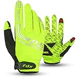 FDX Full Finger Winter Cycling Gloves, Thermal Warm, Water Resistant, Windproof, Anti-Shocking Gel Padded Palms, Touchscreen, Breathable, Anti-Slip Men Women, Racing, MTB, Riding, Running(Yellow XL)