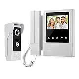 QttyElok 4.3'' TFT Color Wired Video Intercom Door Phone Doorbell System for Home 700TVL IR Night Vision Outdoor Camera Doorphone Support 100 Meters Unlock Monitoring