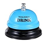 Arcjunys Blue Bar Stainless Steel Call Bell - 2.95 Inch Diameter Desk & Counter Bell for Hotels, Schools, Restaurants, Hospitals & Warehouses