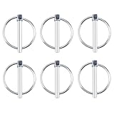 6Pcs LINCH PINS Safety Pins with Ring Lock for Boat Kayak Canoe Trailer Tractor Trolley Mowers