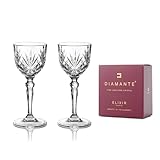 DIAMANTE Chatsworth Mini Sherry Port Cocktail Glasses - Nick & Nora - Made from Premium Lead Free Crystal - Set of 2