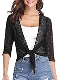 Gyabwn Bolero Cardigan for Women UK Wedding Jacket Short Sleeve Sheer Shrug Casual Wear