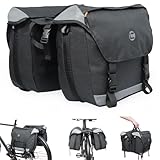 QYCHHJ Double Side Pannier Bags 25-35L Bike Rack Bags for Bicycles Rear Rack with Water-Resistant Zippers, Waterproof Bike Trunk Bag with Side Pockets Pannier Bag