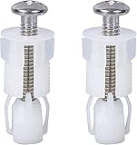 2pcs Toilet Seat Fittings and Fixtures Toilet Lid Screws Stainless Steel Top Fixing Hinges Screws Expanding Nylon Nuts White Fixing Bolt for Toilet Covers Blind Hole Fitting WC Replacement Kit