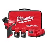 M12 Fuel 12V 1/4" Lithium-ion Cordless Impact Driver Kit - with 2 Batteries, Charger, and Tool Case