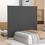 Helios&Hestia 1-Panel 6 ft Tall Indoor Folding Room Divider, Portable Privacy Screen, Freestanding Partition Separator, Temporary Wall Separation for Bedroom, Office, 71" W X 71" H, Dark Grey