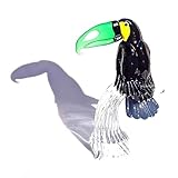 YourMurano - Murano Glass Toucan Sculpture, Blown Glass Animal Figure, Handmade Glass Artwork, Black Bird on a Crystal Branch