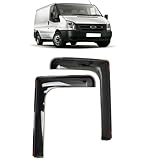ROBUST 2 Pcs Front Wind Rain Smoke Deflectors L Shape Black Left & Right Set for Ford Transit Mk6 Mk7 2000-2013