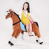 UFREE Horse Action Pony, Large Mechanical Horse Toy, Ride on Bounce up and Down and Move, Birthday Present for Children 6 Years to Adult (44"Large Size, Black Mane)