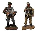 OPO 10 - Set of 2 German war soldiers figures 1/32 60mm WW2 Del Prado - LS31
