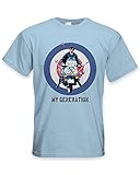 My Generation Mod Scooter Men's T-Shirt (Large, Light Blue)