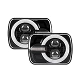 LED Headlights For Toyota Pickup For MR2 For Celica 2pcs 7X6 5X7 Led Headlights Car H4 Square Headlamp Assembly Headlamps Assembly(2pcs W)