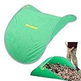Large Leaf Collector, PE Large Capacity Reusable Weed Bags Leaf Scooper Collapsible Garden Bag Lawn Sweeper for Leaves Lawn Trash
