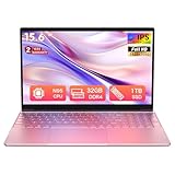 Auusda T152A Rose Gold 15.6″ FHD IPS Laptop, Next‑Gen N‑Series 4‑Core 3.4GHz, 32GB DDR4, 1TB NVMe SSD, Fingerprint & Backlit Keyboard, 8000mAh Battery