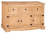 Corona Sideboard Large 3 Door 3 Drawer Solid Pine Dresser Living Room